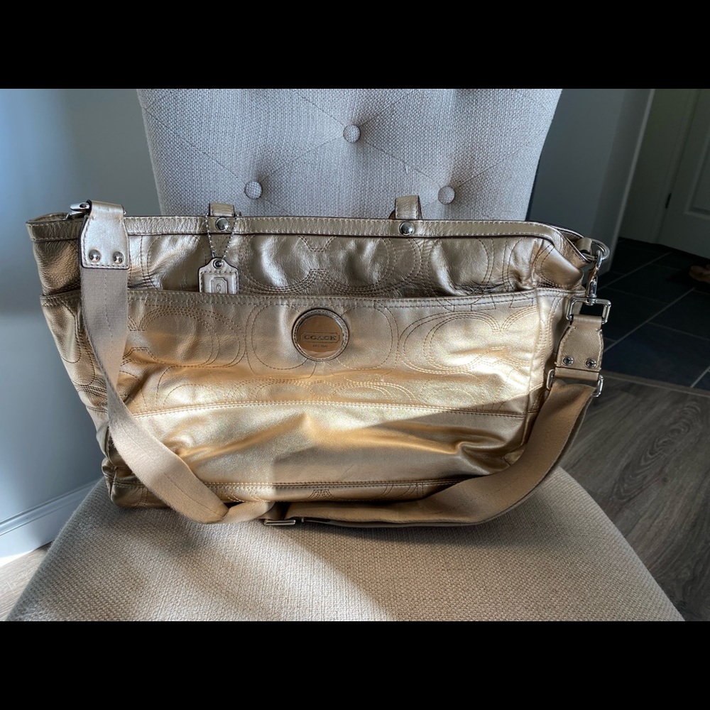 Gold Coach Messenger Diaper Bag